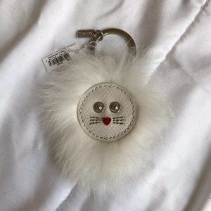 Coach White Fluffy Lion Keychain 🦁